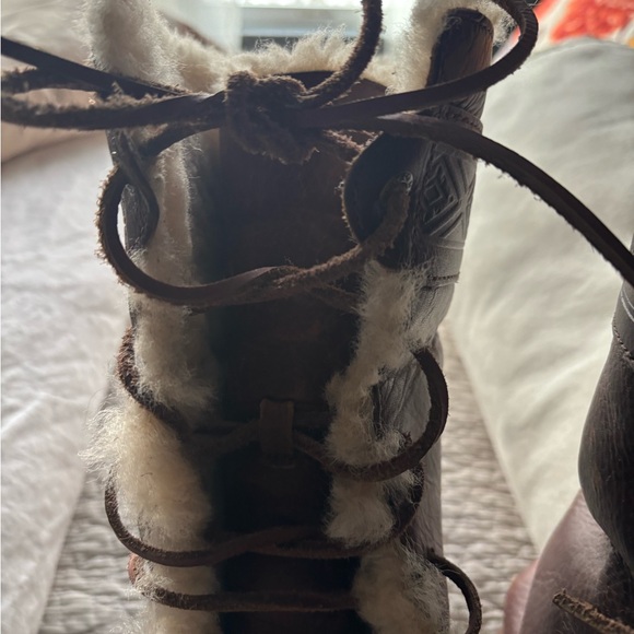 UGG Dark Brown Leather Boots - Picture 5 of 9